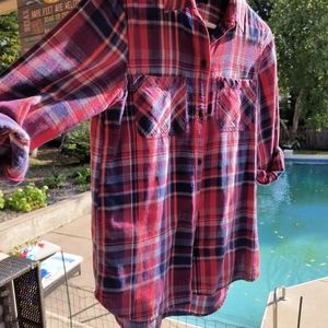Madewell Women's Red Blue White Plaid Button Down sz XS